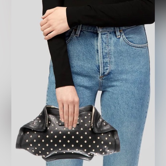 Alexander McQueen Handbags - AUTHENTIC Alexander McQueen Studded Leather Clutch Bag Black